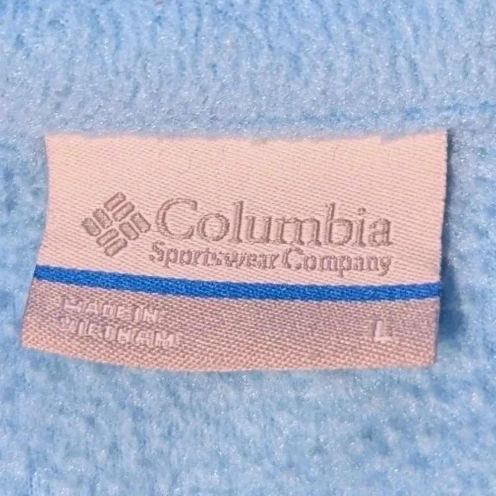 Columbia Womens Large Benton Springs Full Zip Fleece Jacket Light Blue Gorpcore
